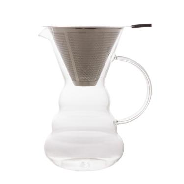 Imagem de Cafeteira de Vidro com Coador em Aço Inox 500ML para Café Coado Design Minimalista para Cozinha Lyor