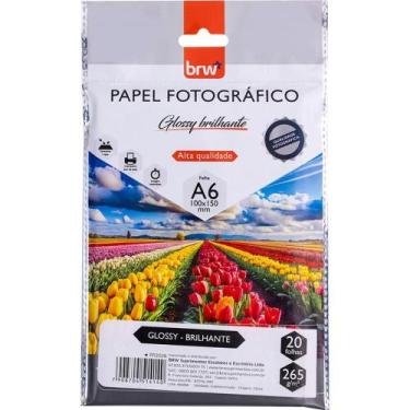 Imagem de Papel Fotografico INKJET A5 GLOSSY Brilhante 265G. PCT.C/20 - BRW