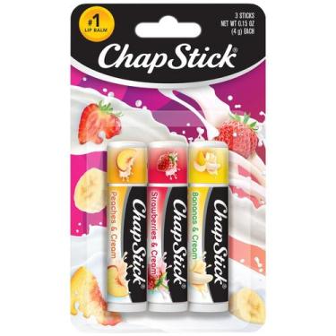 Imagem de Protetor Labial Chapstick Fruit Cream 3 Pack Hidratante Lip Balm Pêsse