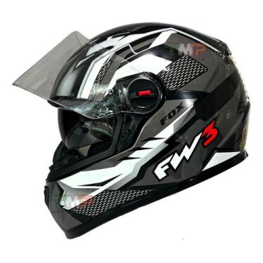Imagem de Capacete Moto Fechado FW3 Modelo GTX Fox Com Óculos Interno Cor:Grafit
