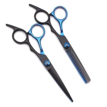 Imagem de Conjunto De Tesouras De Cabeleireiro Roxas Em Aço Inoxidável Para Barb