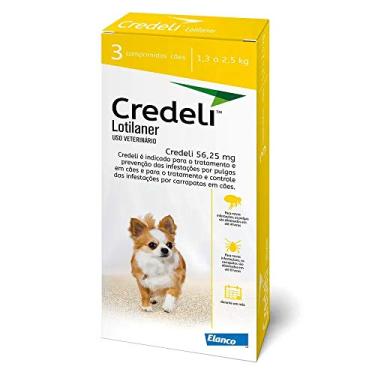 Imagem de Antipulgas e Carrapatos Elanco Credeli Cães 56,25 mg 1,3 a 2,5kg 3 Comprimidos