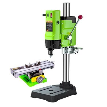 Imagem de Mini furadeira elétrica de bancada de trabalho, prensa de bancada para bancada, com torno de furadeira, mesa deslizante de perfuração, estação de trabalho de ferramentas rotativas para reparo de bancada de broca, mesa de perfuração