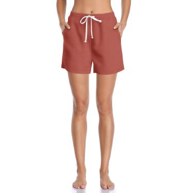 Imagem de Shorts esportivos femininos com bolsos e elástico cós de secagem rápida Activewear_luz rosa||L