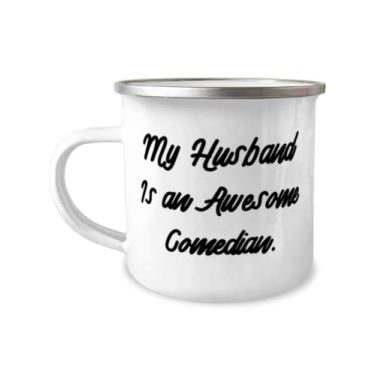 Imagem de Caneca de acampamento Inspire Husband 355 ml, My Husband Is an Awesome Comedian, presente para marido, belos presentes da esposa