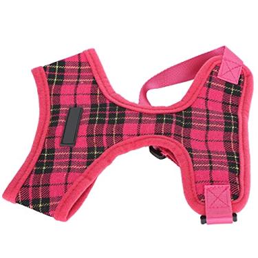 Imagem de 01 02 015 Peitoral para cães, peitoral macio para animais de estimação com guia para cães pequenos e médios (rosa, M)