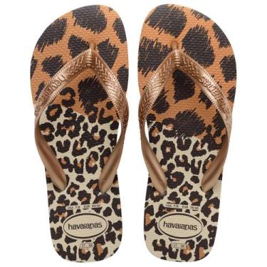 Imagem de Chinelo Havaianas Top Animals Bege Palha / Rose Gold / Café