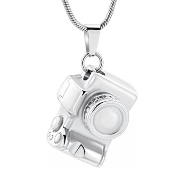 Imagem de Pingente colar de urna à prova d'água de aço inoxidável joia memorial de cremação mini câmera de aço inoxidável pingente colar urna urna lembrança presente
