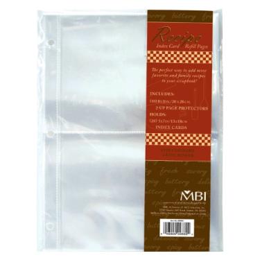 Imagem de MCS 5x7 Inch Recipe Card Holder Refill Pages, 10 Top-Loading Recipe Card Sleeves with 2 Pockets Each, Holds Up to 40 Recipe Cards (899860)