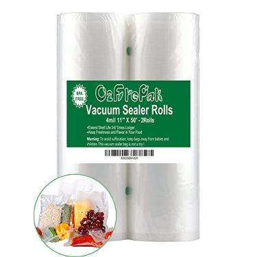 Imagem de Premium!! Sacos para freezer selantes a vácuo para selar uma refeição, selador a vácuo para economizar alimentos cabe dentro da área de armazenamento Sous Vide Vaccume, corte para solicitar o rolo de tamanho., 4mil 2 Pack11''x50'