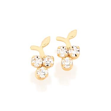 Imagem de Brinco uva infantil com zircônias Branco-520308-Rommanel Cor: Branco
