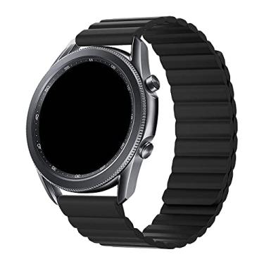 Imagem de Pulseira 20mm LTIMPORTS Borracha Magnetica compativel com Samsung Galaxy Watch Active 40mm, Active 2 44mm, Galaxy Watch 3 41mm, Galaxy Watch 42mm, Amazfit GTR 42mm, GTS 3, Bip 3