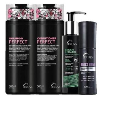 Imagem de Truss Perfect Shampoo 300ml Condicionador 300ml Brush Keratin 250ml Gl