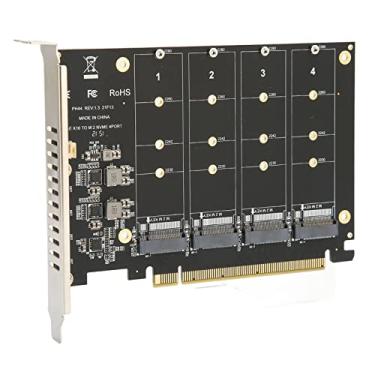 Imagem de Adaptador SSD M.2, Cartão NVME 4G X 32Gbps Chip de alimentação DC de alta potência para 4 SSD de protocolo PCIe NVME para PCIE3.0 4.0