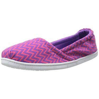Imagem de Dearfoams Sapatilha feminina de lona, Razzleberry, Large/9-10 M US