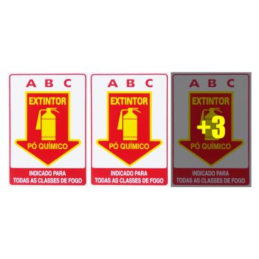 Imagem de Combo 6 Placas De Sinalização Extintor ABC Pó Químico 20x30 Acesso - X-715 F9e
