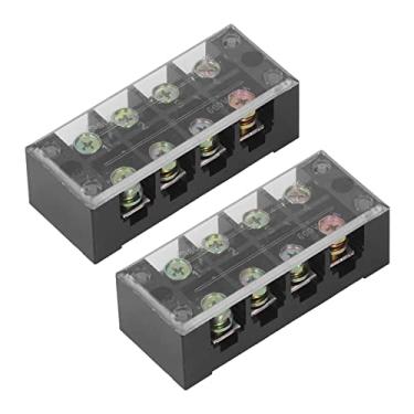 Imagem de Parafuso Tira de Terminais, Bloco de Terminais para Evitar Corrosão 60A 600V Linha Dupla Corrente Suficiente Com Tampa Transparente para de Distribuição para Ponte (4