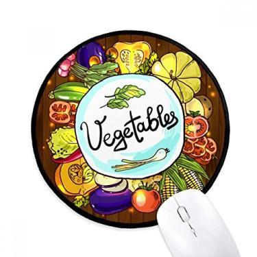 Imagem de DIYthinker Vegetais Milho Redish Repolho Chinês Mouse Pad Desktop Escritório Tapete Redondo para Computador