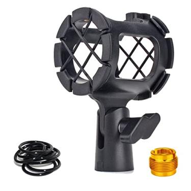 Imagem de ZRAMO Suporte de microfone de tamanho pequeno, suporte de microfone, suporte de choque com adaptador e anel de vedação de 8 peças para D230, ME66, Rode NTG-2, NTG-1, AT-875R