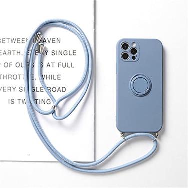 Imagem de Capa de alça para suporte de anel para iPhone 13 12 Pro Mini XS Max XR X SE 2020 7 8 Plus 11 Pro Crossbody Cordão Cordão Capa magnética TPU, Lannaih, Para iPhone 12 Mini