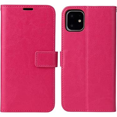 Imagem de KOSSMA Capa carteira para iPhone 13/13 Pro/13 Pro Max, capa protetora magnética de couro PU com suporte de visualização de slot para cartão de crédito [TPU à prova de choque (Cor: Rosa, Tamanho: 13 Mini 5,4 polegadas)