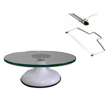 Imagem de BAILARINA GIRATÓRIA PROFISSIONAL BOLO BRANCA E CORTADOR 2 FIOS 32CM