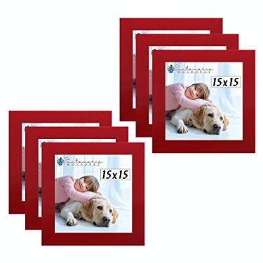 Imagem de Kit 6 Porta Retrado Molduras 15x15 Vermelho