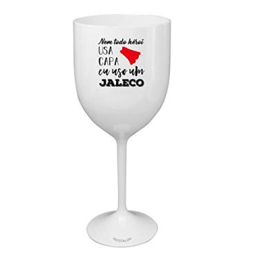 Imagem de 6 Taças Vinho Branca Acrílico Personalizada Enfermagem