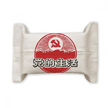 Imagem de Emblema de festa chinesa vermelho patriotismo capa de papel papel papel lenço saco de linho de algodão