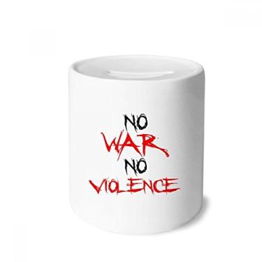 Imagem de DIYthinker Caixa de moedas de cerâmica No War No Violence Love Peace World porta-moedas presente de cofrinho