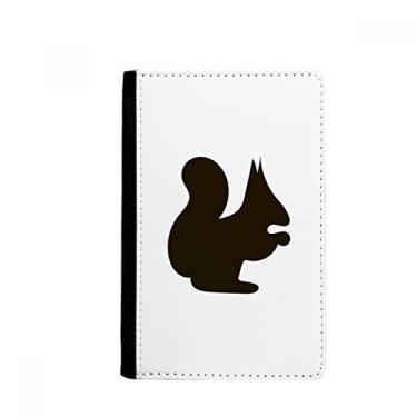Imagem de Porta-passaporte preto esquilo animal retrato porta-passaporte Notecase Burse capa carteira porta-cartões