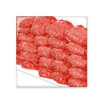 Imagem de Adesivo brilhante de azulejo de cerâmica com textura de alimentos de carne crua de lombo