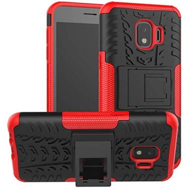 Imagem de Capa Capinha Anti Impacto Para Samsung Galaxy J2 Pro 2018 Display de 5Case Armadura Hybrid Refor�ada Com Desenho De Pneu - Danet (Preto com vermelho)