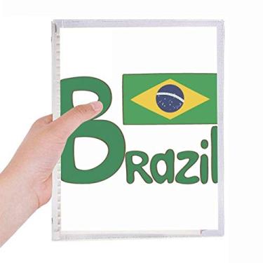 Imagem de Caderno de folhas soltas com a bandeira nacional do Brasil, diário recarregável