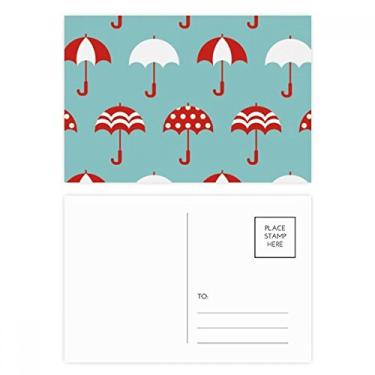 Imagem de Conjunto de cartão postal Umbrella Rain Weather Cloud Sun Birthday Mailing Cartão de agradecimento