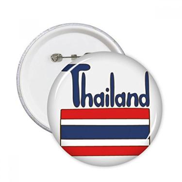 Imagem de Bandeira nacional da Tailândia padrão azul vermelho pinos redondos distintivo decoração roupas 5 peças presente