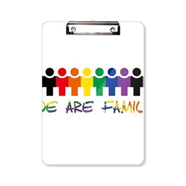 Imagem de LGBT Bandeira de arco-íris We are Family Prancheta pasta, bloco de notas A4