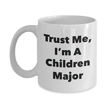 Imagem de Caneca Trust Me, I'm A Children Major - Caneca de café divertida - Lindas ideias de presentes de formatura para amigos e colegas de classe (325 ml)
