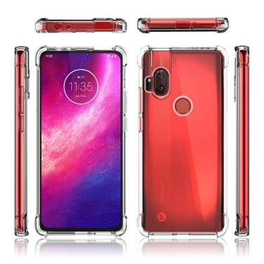 Imagem de Capa Capinha Tpu Anti Impacto Transparente Compatível Com Motorola Moto One Hyper