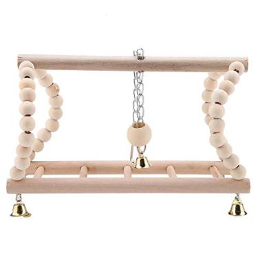 Imagem de cigemay Escalada de madeira, brinquedo de escalada de madeira, brinquedo de escada para pássaros e casa