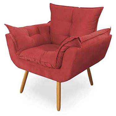 Imagem de Poltrona Decorativa Linda para Sala de Estar Platinum Decor Vermelho
