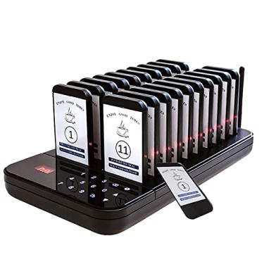 Imagem de Sistema De Pager De Restaurante Sem Fio, Controle De Toque (VibraçãO, Flash De Campainha), 3 Modos De Chamada + 20 Campainha De PaginaçãO, Para Restaurantes De Fast Food
