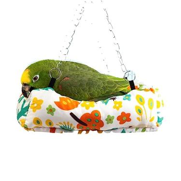 Imagem de Cama de ninho de pássaro de papagaio calopsita cama suspensa pássaros cama de dormir papagaio esconderijo cama de lã lavável para papagaio periquito calopsitas periquitos Lovebird cinza