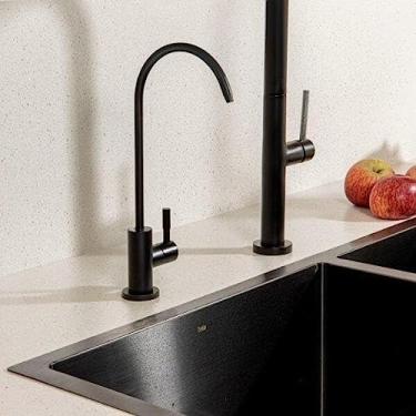 Imagem de Torneira Giratória de Filtro Água Fria Inox Bela Metais Preta