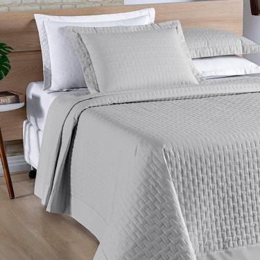 Imagem de Cobre Leito Harmonia Casal Queen Tecido Percal 200 Fios Algodão Premium Luxo Toque Macio - Cinza