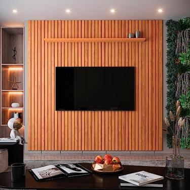 Imagem de VIA NOSSA - Painel Ripado para Tv Até 75 Polegadas Intense 225cm Cor:cedro