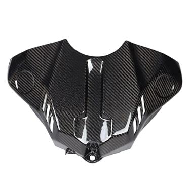 Imagem de Nikou Protetor de almofada de tanque de gasolina para motocicleta, protetor de capô de carenagem frontal de fibra de carbono para R1 R1M R1S