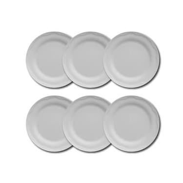 Imagem de Conjunto de Pratos Rasos Germer Cottage em Porcelana Branco – 6 Peças