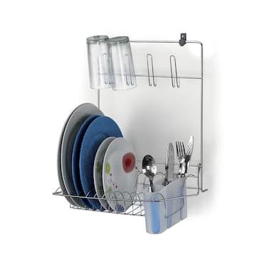 Imagem de Escorredor de Parede Arthi com Porta Talheres - Cromado