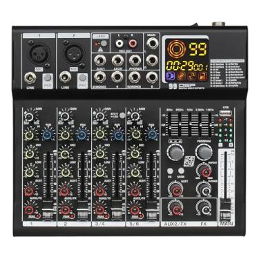 Imagem de SOMLIMI original Profissional 6/8 Canais Mixer de Áudio 99 DSP Efeitos DJ Mixing Console Bluetooth USB 48V Sound Mixer Stage Concert (MR60)…